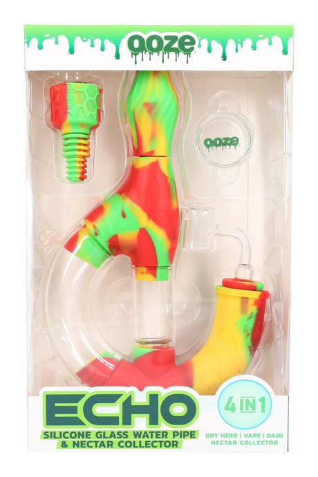 Ooze Echo Silicone/Glass Water Pipe & Dab Rig - WP3244