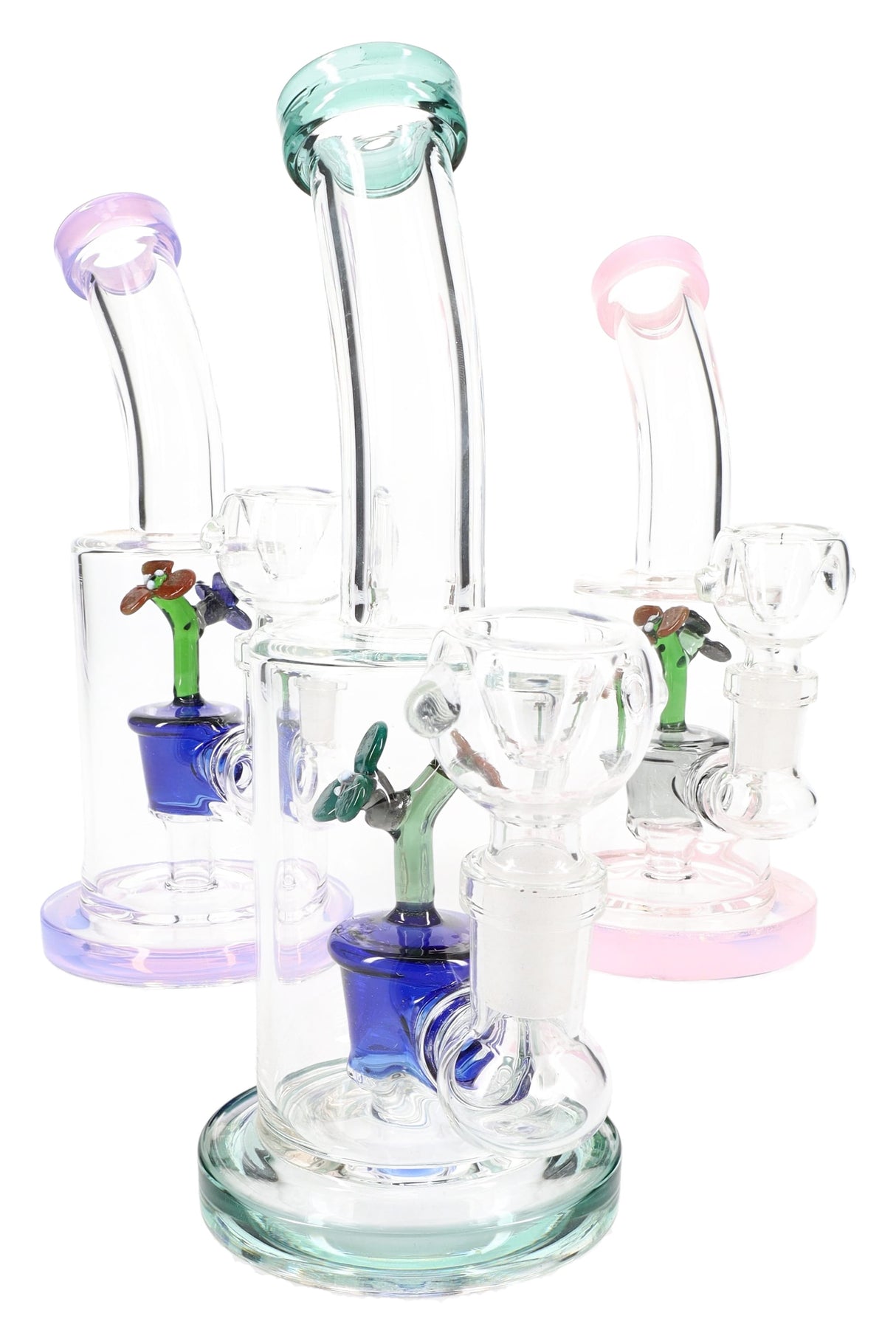 7" Houseplant Percolator Glass Straight Shooter Water Pipe - WP3255