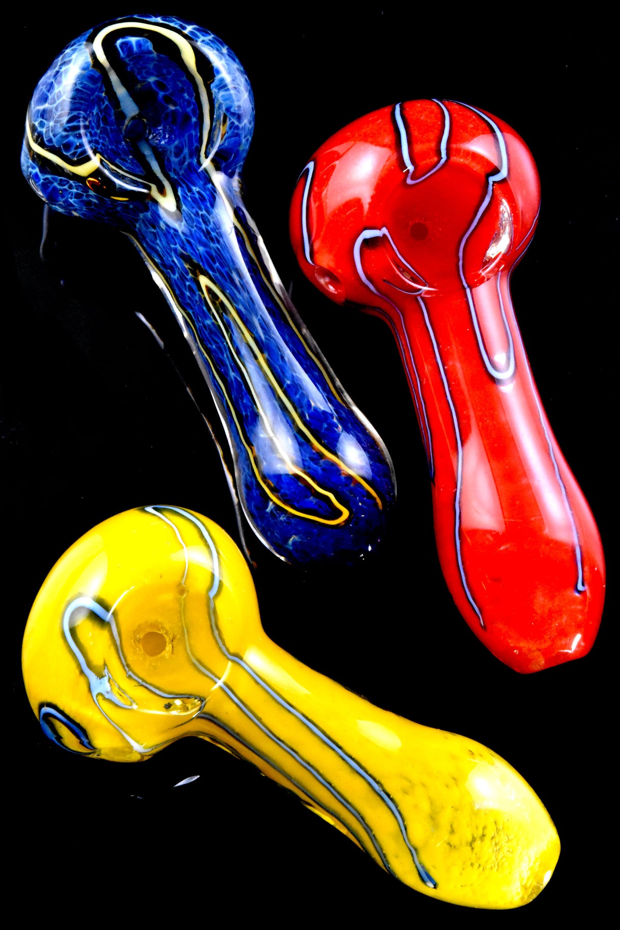 3.5" Small Striped Frit Glass Pipe - P1780