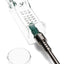 Clear phone body dab straw with keypad graphic and green connector, metal tip attached, quartz dish included.