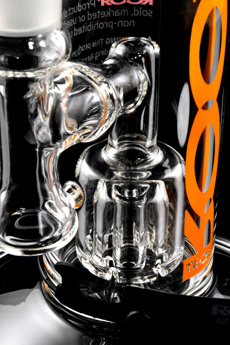 RooR Tech 12" Clear Stemless Glass on Glass Water Pipe with Barrel Perc - WP2943