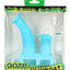 Ooze Steamboat silicone glass bubbler in aqua blue, display box showing quartz banger and 14 mm herb slide included.