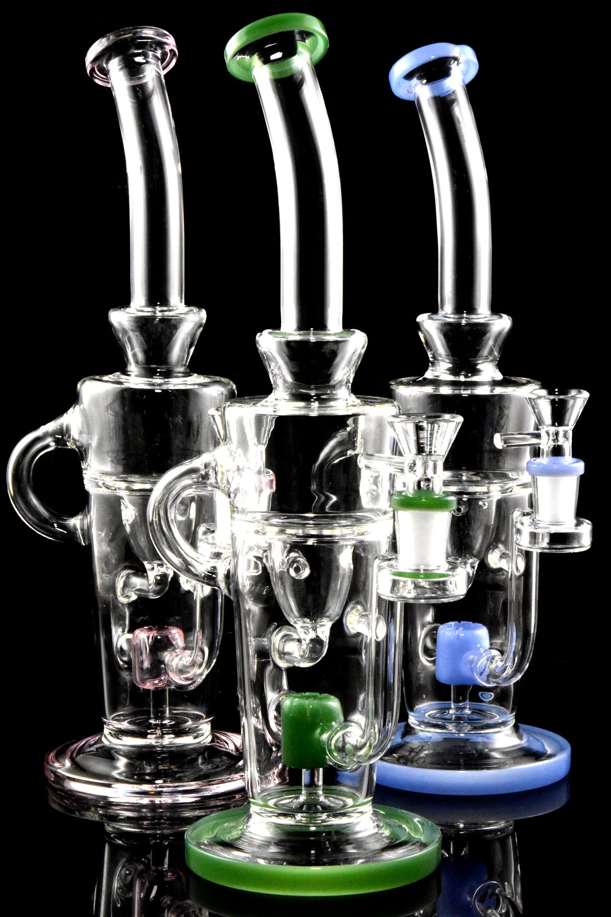 12" Medium Stemless GoG Recycler Water Pipe with Showerhead Perc - WP3033