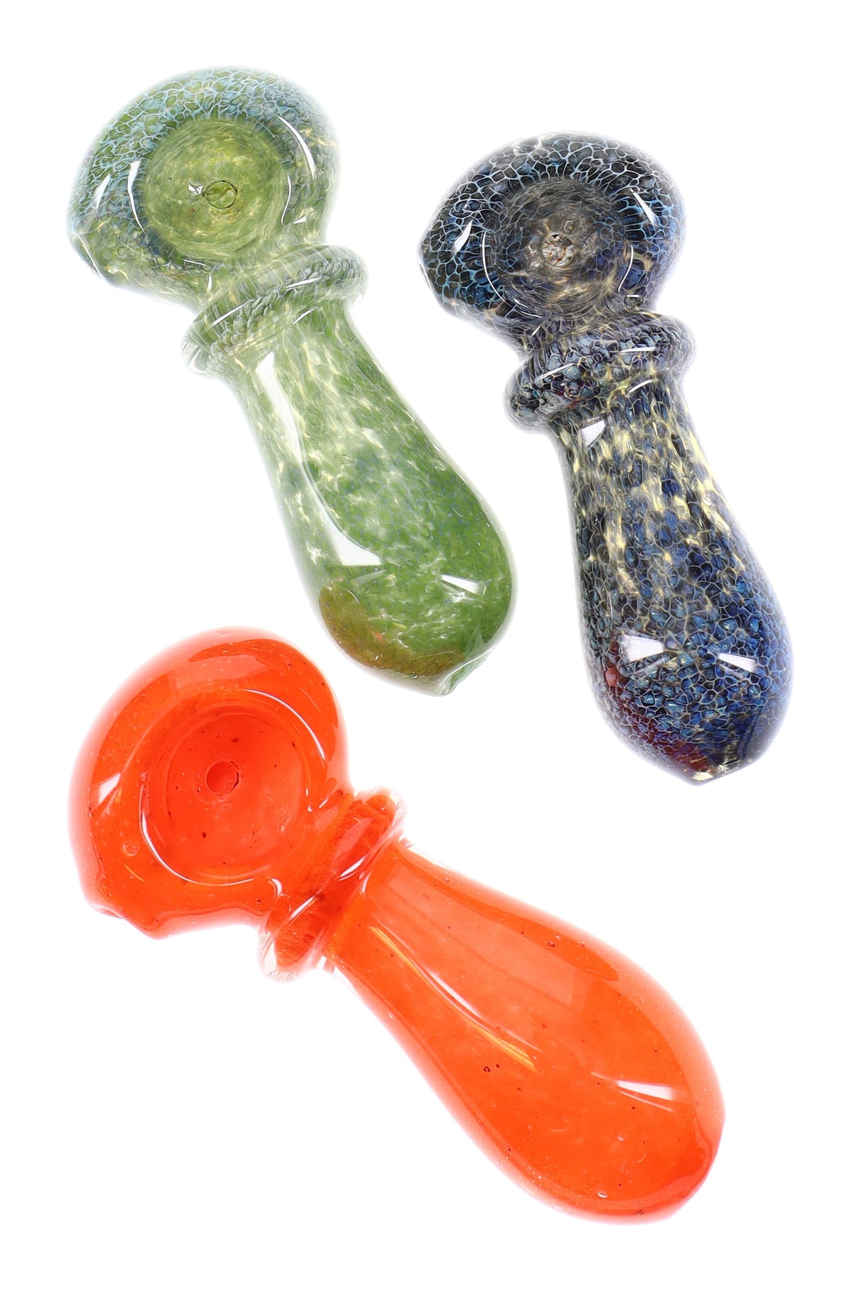 3" Small Silver Fumed Frit Glass Pipe - P1779