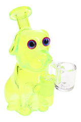 5.5" Mini Colored Glass on Glass Dog Dab Rig - WP3133