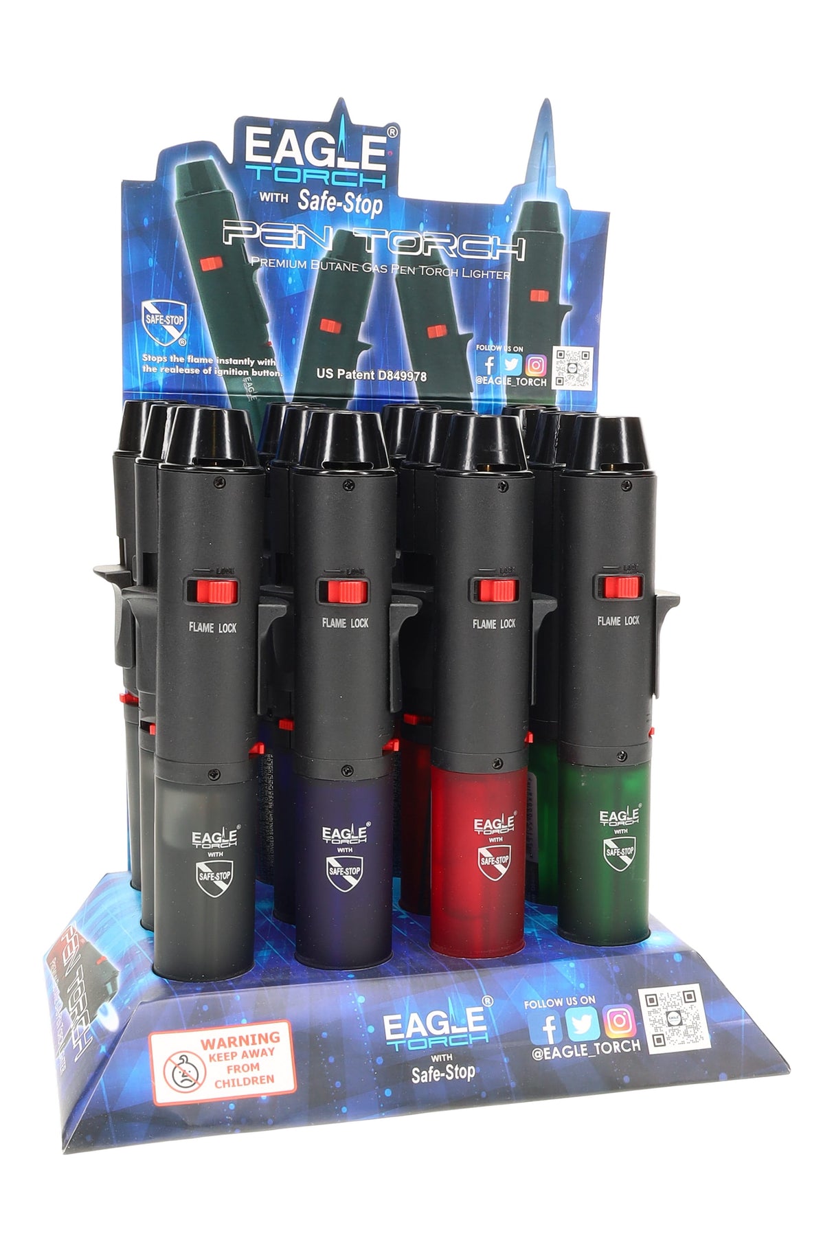 12 Pc Eagle Pen Torch Lighter Display - L0147