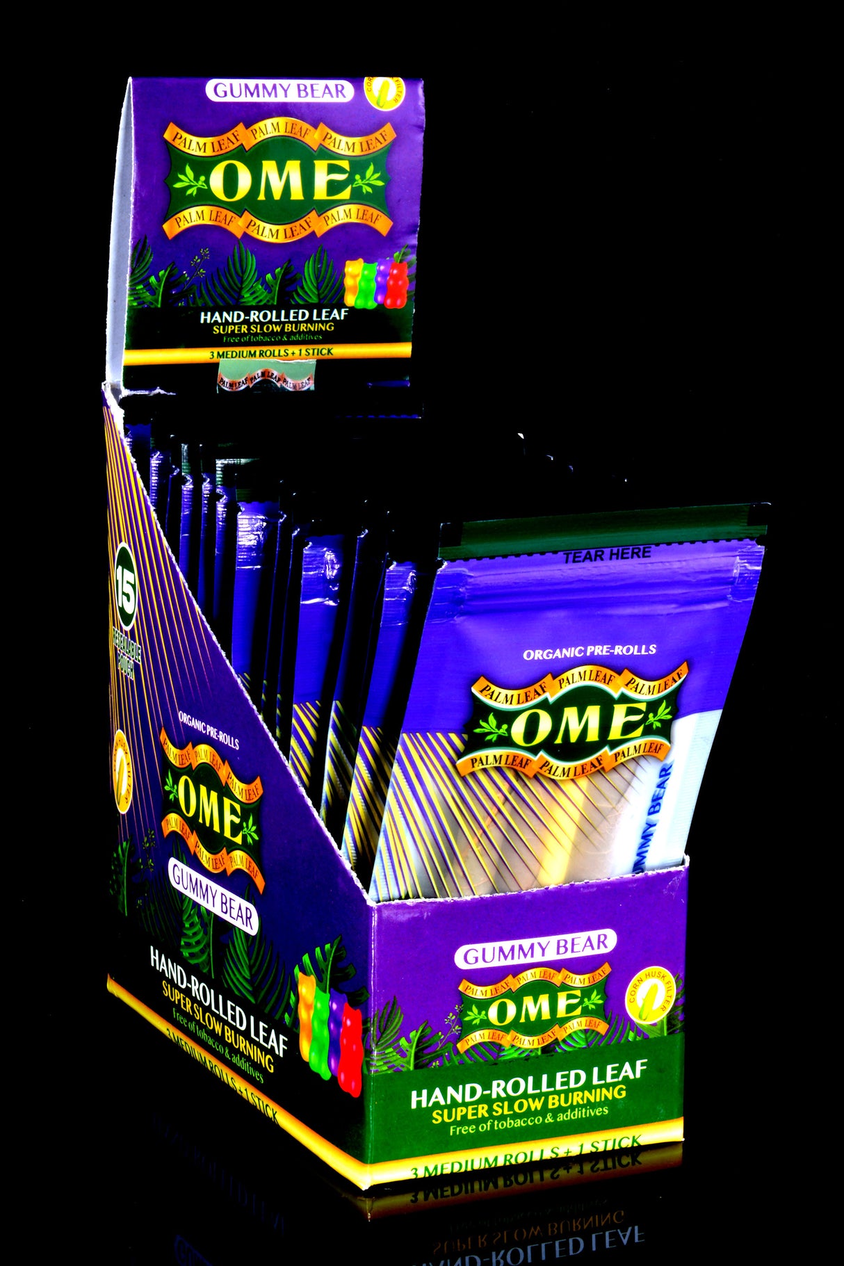 15ct Ome Organic Palm Leaf Pre-Rolls Display - RP312