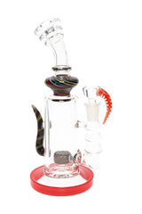 9.5" Colorful Spiral Striped Spike Glass Water Pipe with Showerhead Perc - WP3158