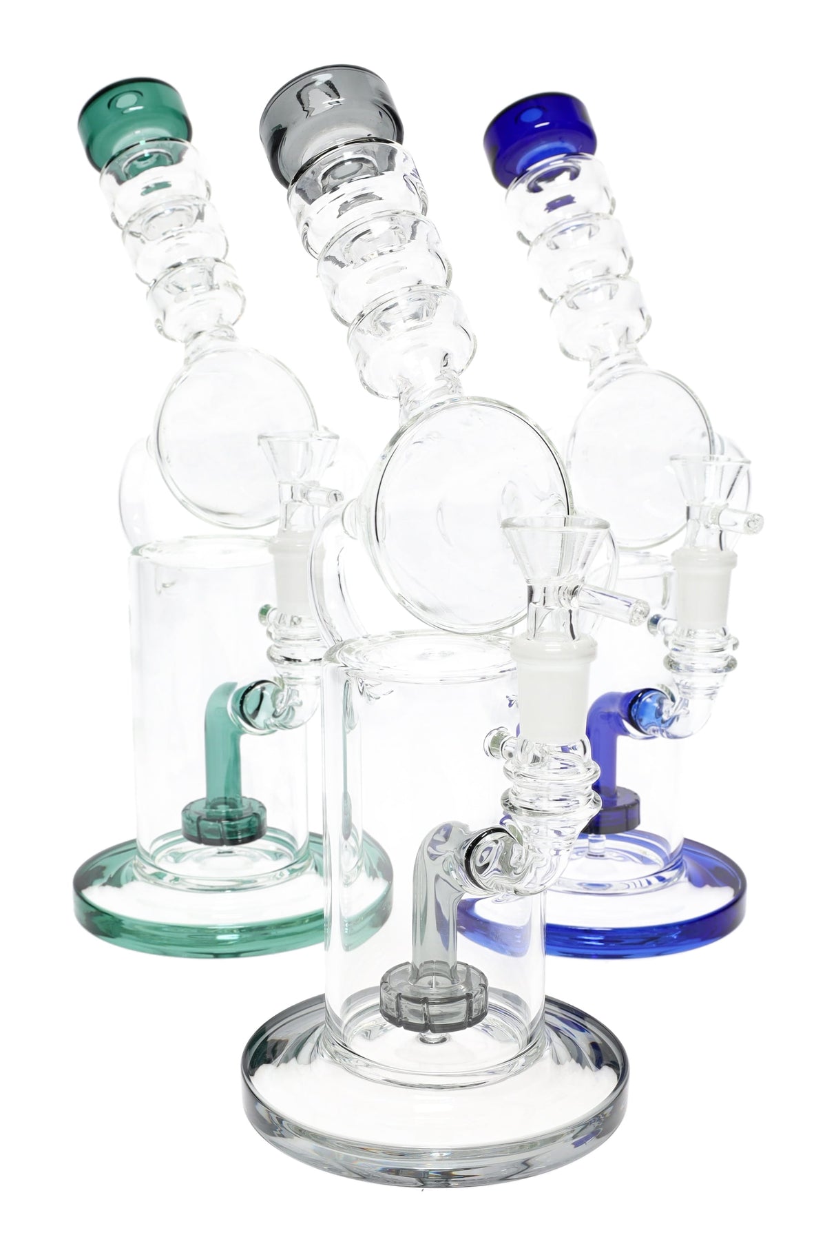 11" Stemless GoG Microscope Recycler Water Pipe with Showerhead Perc - WP3177