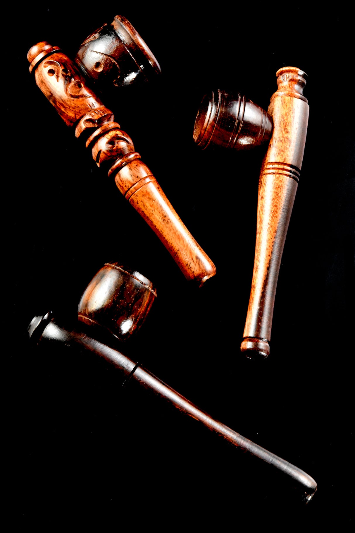 (Mix) 3.5" Carved Wood Pipe - W0212