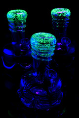 6" Glow in the Dark Frit Colorful Metallic Striped Soft Glass Water Pipe - WP3219