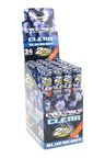 Cyclones Clear Blueberry king size pre-rolled cones display; 24 tubes per box, two transparent cellulose cones per tube.