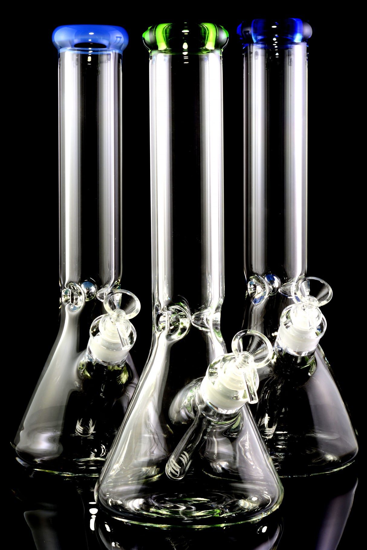 Large 14" 9mm Glass on Glass Beaker Water Pipe with Ice Pinch - WP2350