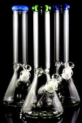 Large 14" 9mm Glass on Glass Beaker Water Pipe with Ice Pinch - WP2350