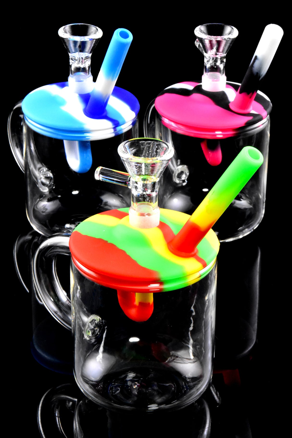 4" Colorful Silicone/Glass Coffee Cup Water Pipe - WP3074