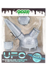 Silver Ooze “UFO” silicone/glass water pipe kit in packaging, includes quartz banger, nectar tip, and silicone stash container.