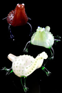 Silver Fumed Glass Frog Pipe - AP292