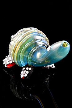 Silver Fumed Color Changing Glass Turtle Pipe - AP298
