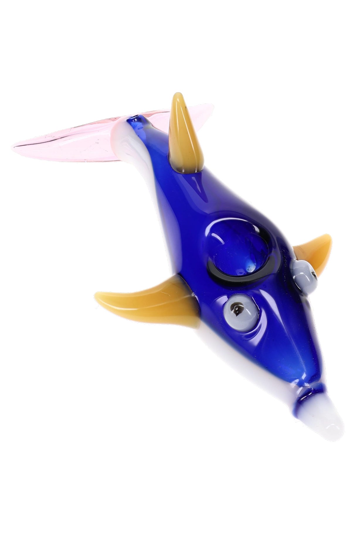 6" Multicolored Glass Dolphin Pipe - AP319