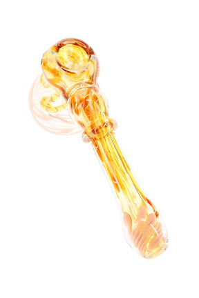 Alternate 5½″ color-changing hammer bubbler with striped glass accents and compact hammer shape