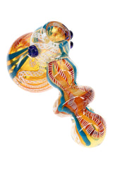 Alternate 6″ striped hammer bubbler with color-changing glass and assorted accent colors
