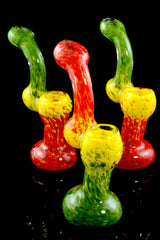 5.5" Small Rasta Frit Sherlock Glass Bubbler - B1071