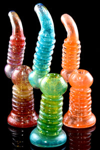 Large Colorful Confetti Frit Glass Ring Sherlock Bubbler - B1167