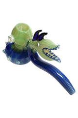 8" Large Thick Color Changing Silver Fumed Spiky Monster Glass Hammer Bubbler - B1237