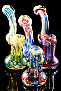 Mini Color Changing Striped Glass Sherlock Bubbler - B1308
