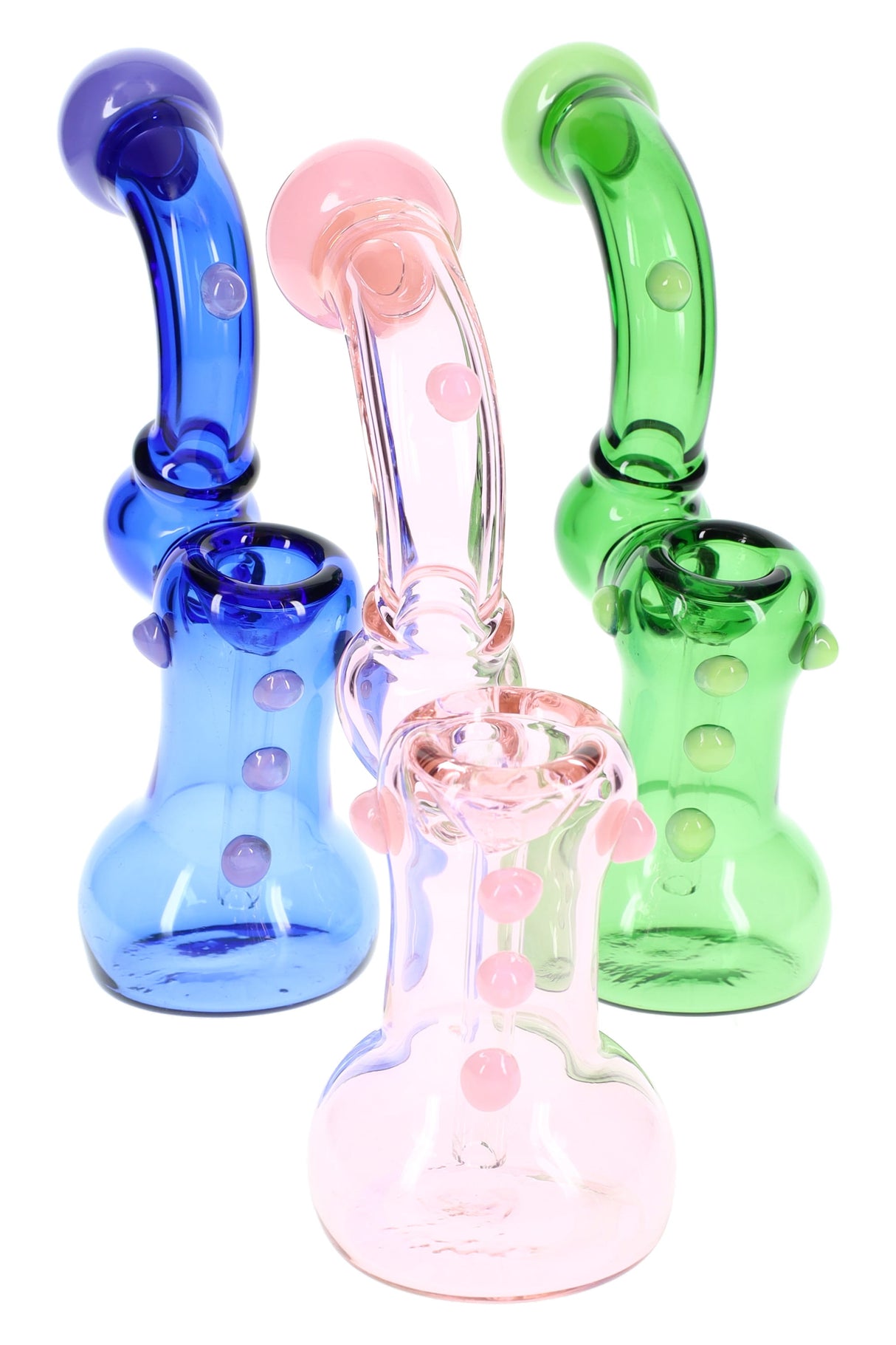 7" Neon Colored Glass Sherlock Bubbler - B1312