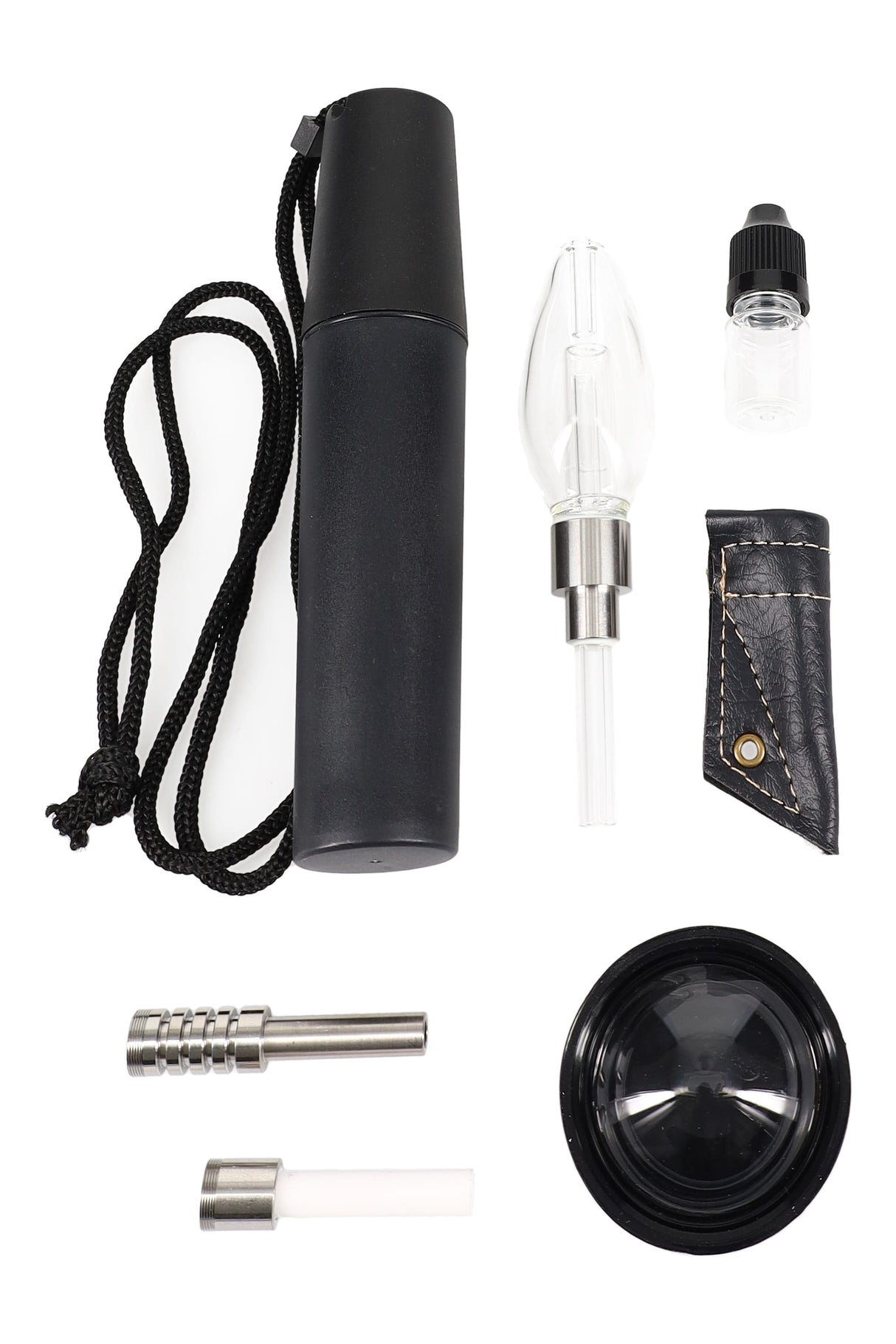 5" Small Glass Bulb Dab Straw with Screw On Tip - B1318