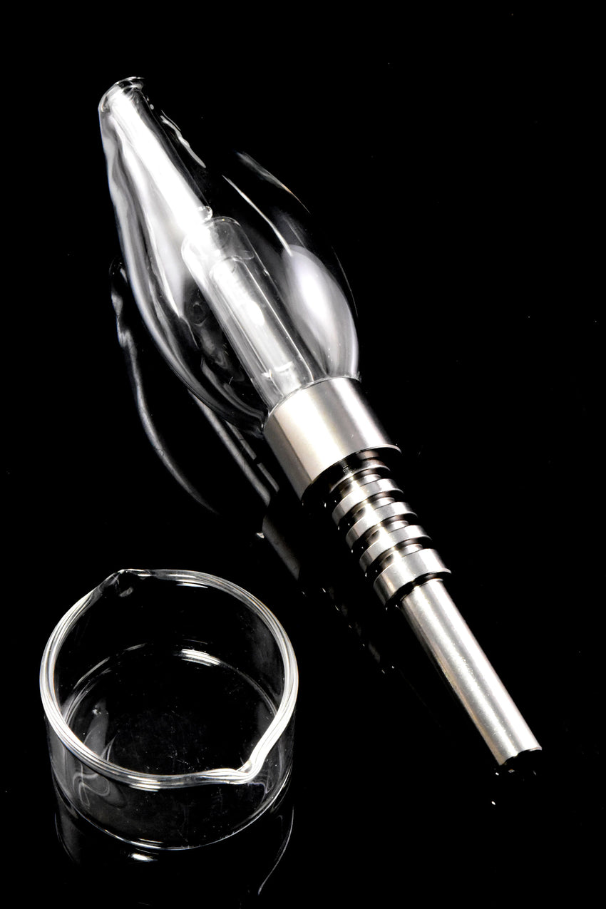 Small Glass Bulb Dab Straw - B1413