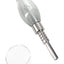 Small glass bulb concentrate straw with screw-on metal tip and clear glass tray; grey-tinted capsule body, 5½-inch length.