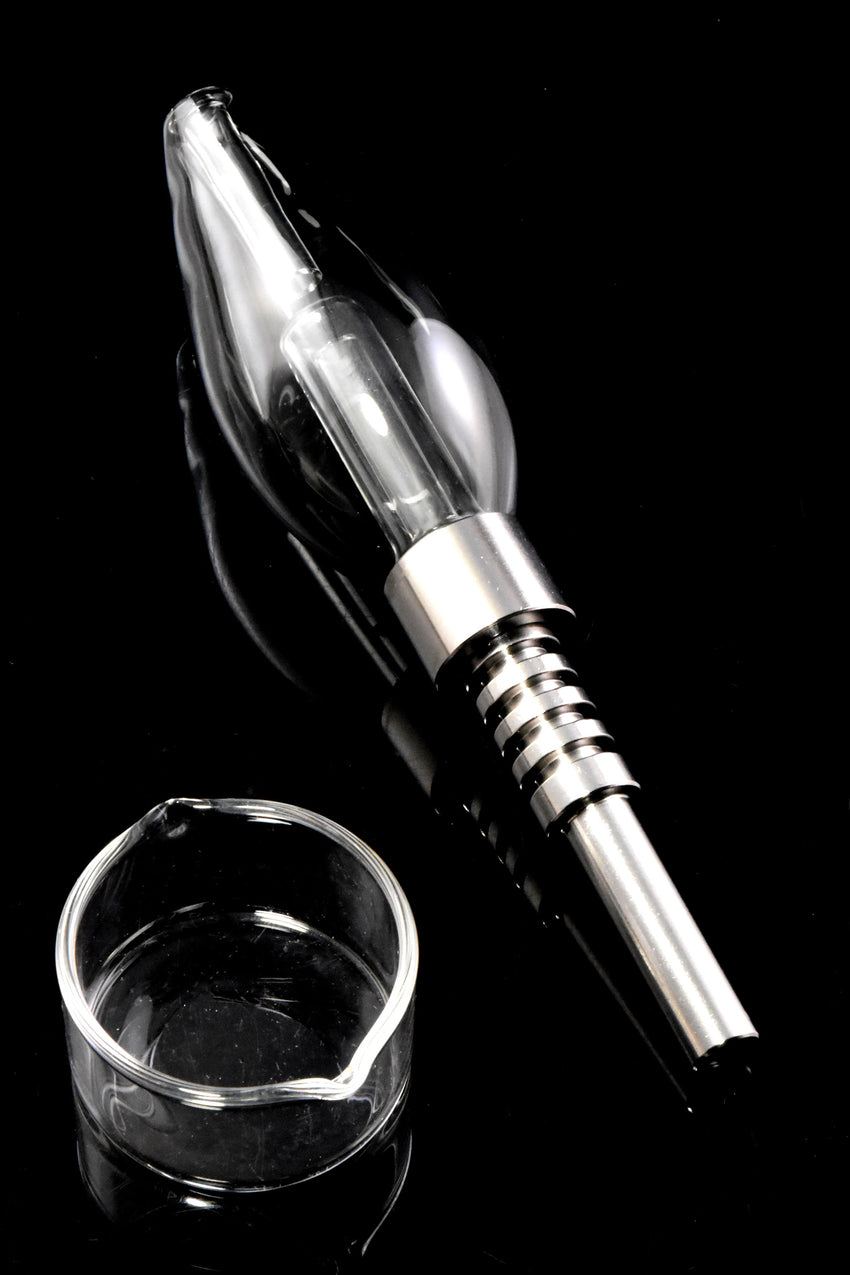 Small Glass Bulb Dab Straw - B1413