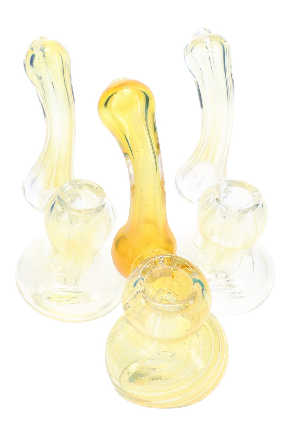 4.5" Mini Fumed Color Changing Sherlock Glass Bubbler - B1420