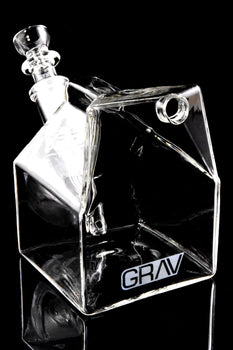 Grav Clear Glass Milk Carton Bubbler - B1422