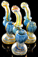 5.5" Small Color Changing Frit Swirl Striped Sherlock Glass Bubbler - B1431