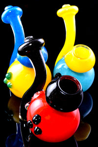 Multicolor Frit Glass Sherlock Bubbler - B1433