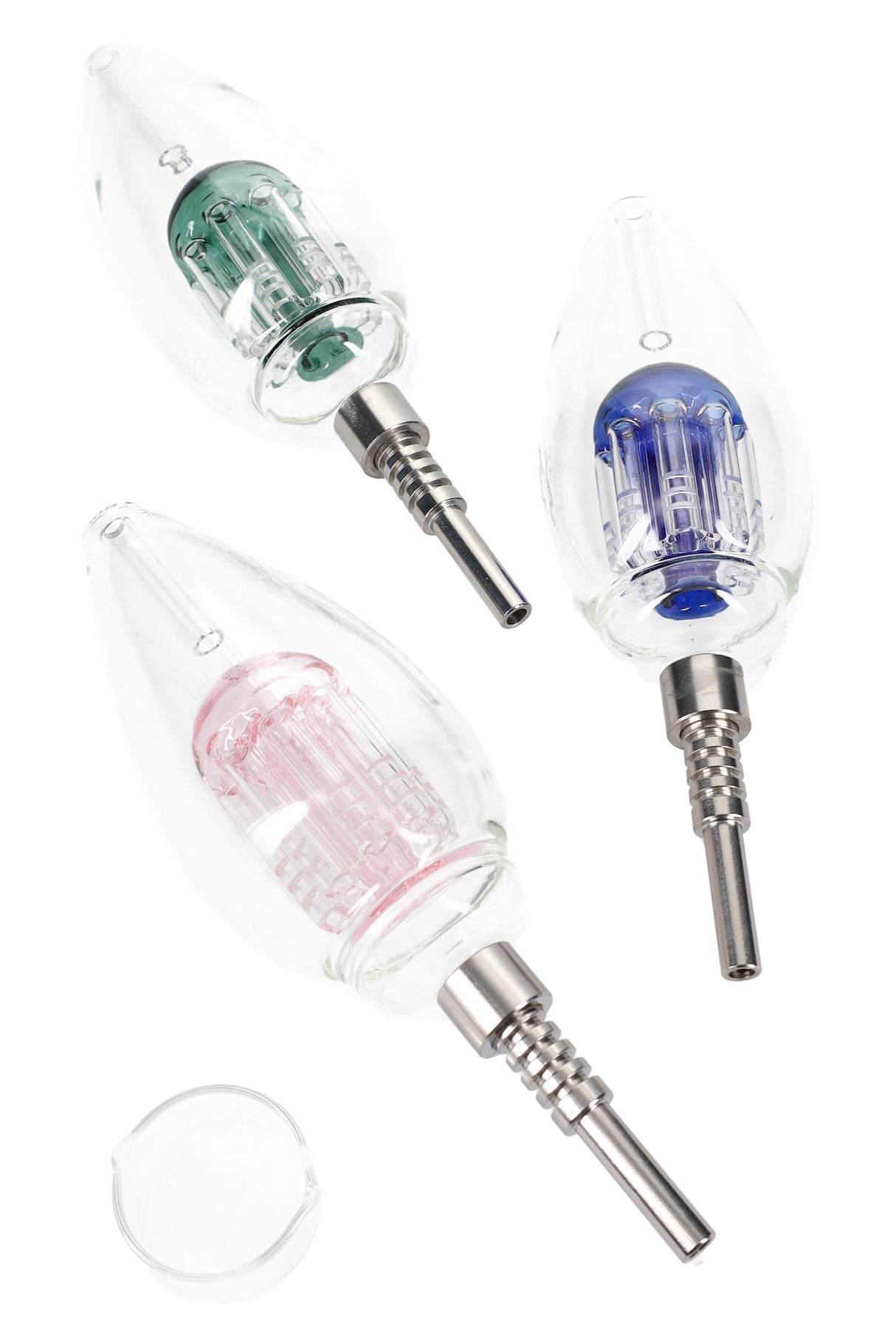 Glass Light Bulb Dab Straw with Tree Perc Kit - B1442