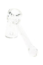 Crystal-clear 5-inch GRAV Mini Hammer Bubbler with sturdy 32 mm base and fixed two-hole downstem, studio white angle.