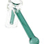 Lake Green GRAV Mini Hammer Bubbler angled on white, highlighting 5-inch stem, clear 32 mm base, and fixed two-hole downstem.