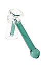 Lake Green GRAV Mini Hammer Bubbler angled on white, highlighting 5-inch stem, clear 32 mm base, and fixed two-hole downstem.