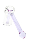 Lavender GRAV Mini Hammer Bubbler profile, pastel purple stem and clear chamber displayed against a bright white background.