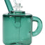 Lake green GRAV Coffee Mug Pocket Bubbler with 10 mm cup bowl and angled mouthpiece, front view on white background.