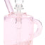 Soft pink GRAV Coffee Mug Pocket Bubbler showing clear 10 mm bowl and mug-style handle, profile shot on white.