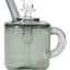Smoke gray GRAV Coffee Mug Pocket Bubbler with mug handle and tilted mouthpiece, crisp front view on white backdrop.