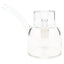 Clear 5″ NWTN Vesper glass bubbler highlighting inner downstem and funnel bowl, compact modern water piece on white.