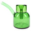 Emerald green 5″ NWTN Vesper glass bubbler with matching slide and flared base, sleek mid-century tabletop bong.