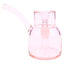 Petal pink 5″ NWTN Vesper glass bubbler with subtle tint and curved stem, minimalist mini bong design on white.