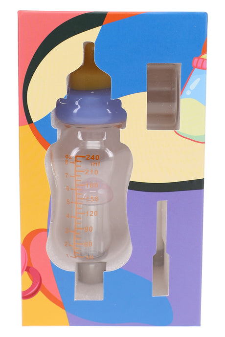 Complete concentrate dab straw kit with bottle-style glass body, screw-on ceramic tip, and quartz dish